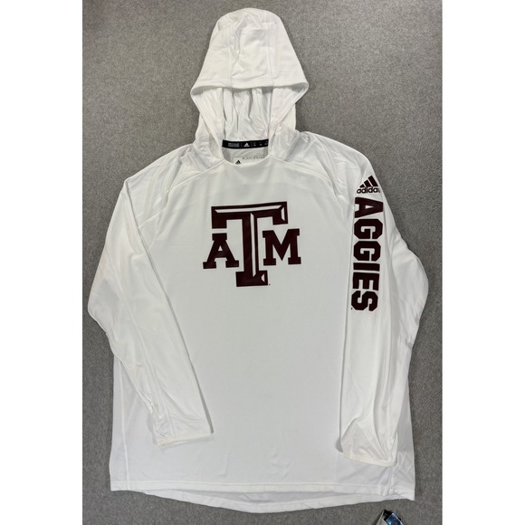 adidas Other - NWT Texas A&M Aggies ClimaLite‎ Performance Hoodie Pullover (Men's 2XL) White